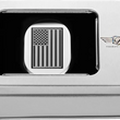 Load image into Gallery viewer, Figurati Designs Antenna Cover - Right Rear Fender - Contrast Cut American Flag - Chrome - Back View