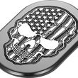 Load image into Gallery viewer, Figurati Designs Antenna Cover - Right Rear Fender - Contrast Cut American Flag Skull - Black - Side View