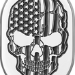 Load image into Gallery viewer, Figurati Designs Antenna Cover - Right Rear Fender - Contrast Cut American Flag Skull - Chrome - Main Product View