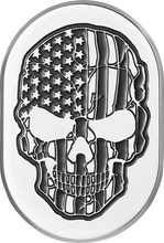 Load image into Gallery viewer, Figurati Designs Antenna Cover - Right Rear Fender - Contrast Cut American Flag Skull - Chrome - Main Product View