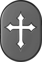 Load image into Gallery viewer, Figurati Designs Antenna Cover - Right Rear Fender - Cross - Black - Main Product View
