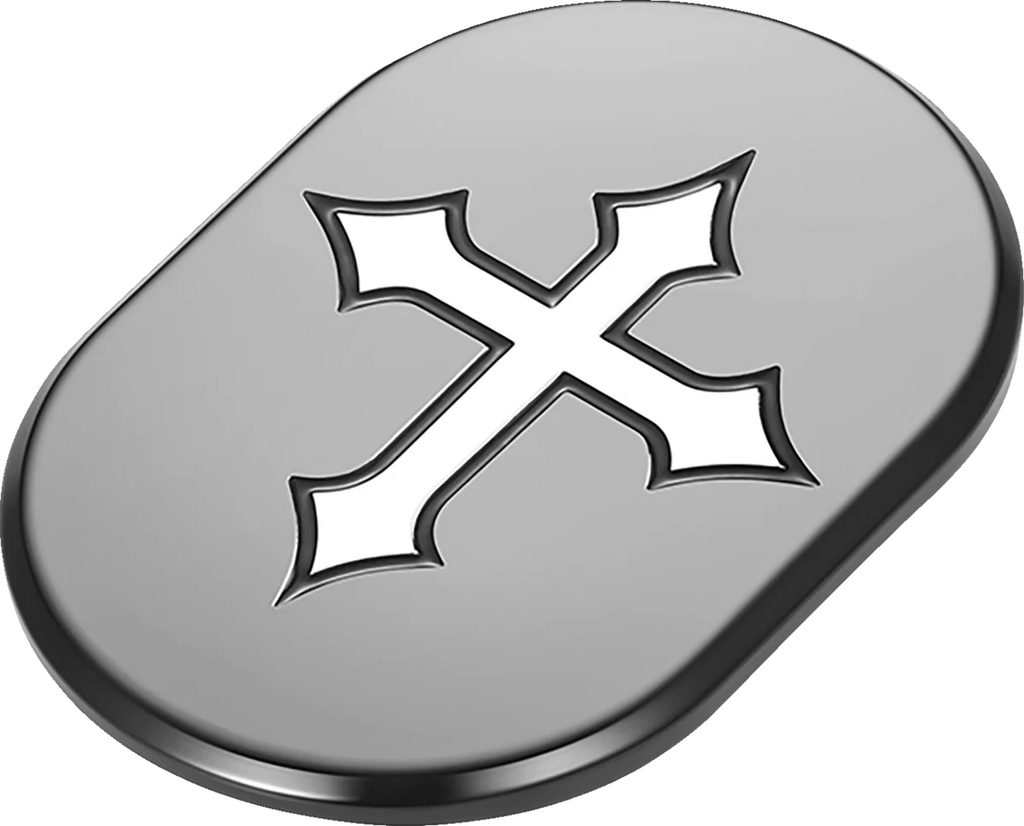 Figurati Designs Antenna Cover - Right Rear Fender - Cross - Black - Side View