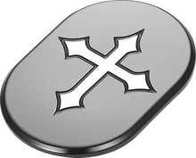 Load image into Gallery viewer, Figurati Designs Antenna Cover - Right Rear Fender - Cross - Black - Side View