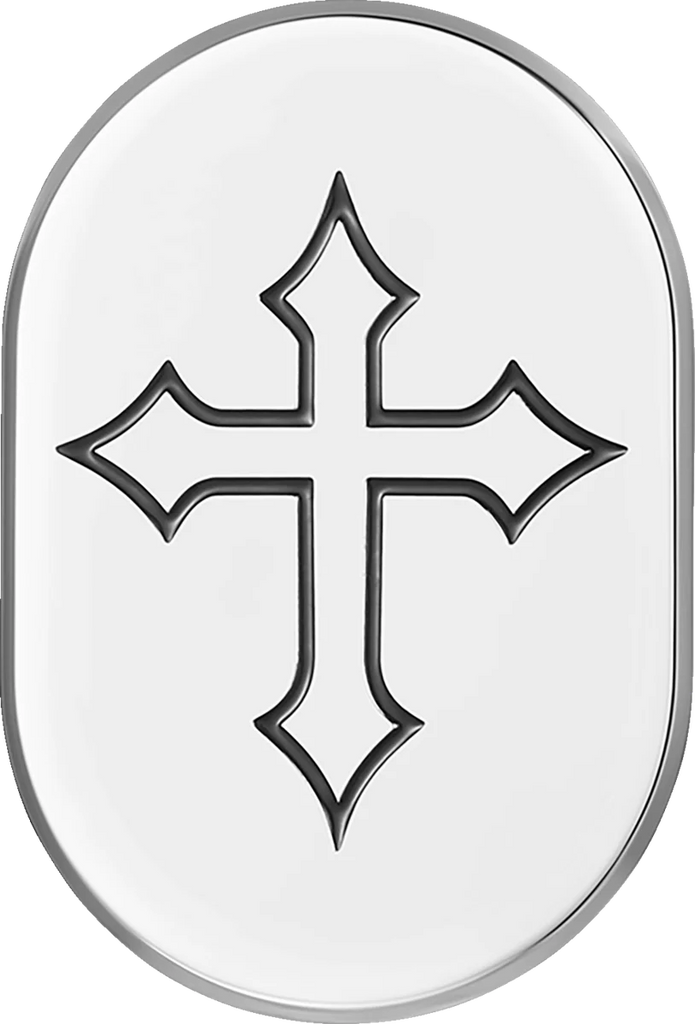 Figurati Designs Antenna Cover - Right Rear Fender - Cross - Chrome - Main Product View