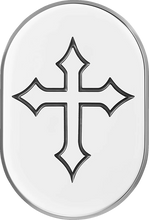 Load image into Gallery viewer, Figurati Designs Antenna Cover - Right Rear Fender - Cross - Chrome - Main Product View