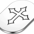 Load image into Gallery viewer, Figurati Designs Antenna Cover - Right Rear Fender - Cross - Chrome - Side View