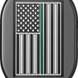 Load image into Gallery viewer, Figurati Designs Antenna Cover - Right Rear Fender - Green Line American Flag - Black - Main Product View