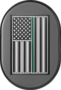 Figurati Designs Antenna Cover - Right Rear Fender - Green Line American Flag - Black - Main Product View
