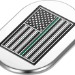 Load image into Gallery viewer, Figurati Designs Antenna Cover - Right Rear Fender - Green Line American Flag - Chrome - Side View