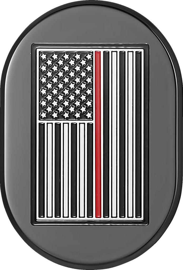 Figurati Designs Antenna Cover - Right Rear Fender - Red Line American Flag - Black - Main Product View