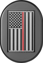 Load image into Gallery viewer, Figurati Designs Antenna Cover - Right Rear Fender - Red Line American Flag - Black - Main Product View