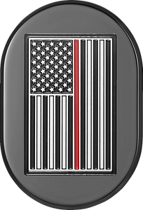 Figurati Designs Antenna Cover - Right Rear Fender - Red Line American Flag - Black - Main Product View