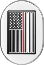 Load image into Gallery viewer, Figurati Designs Antenna Cover - Right Rear Fender - Red Line American Flag - Chrome - Main Product View