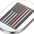 Load image into Gallery viewer, Figurati Designs Antenna Cover - Right Rear Fender - Red Line American Flag - Chrome - Side View