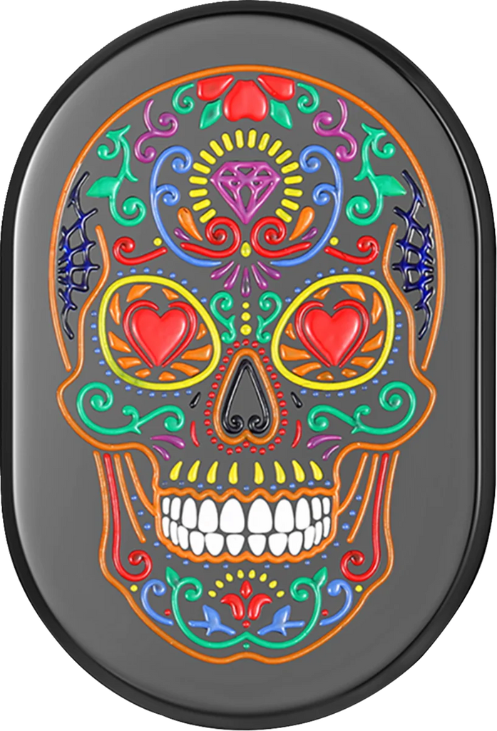 Figurati Designs Antenna Cover - Right Rear Fender - Sugar Skull - Black - Main Product View
