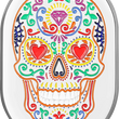 Load image into Gallery viewer, Figurati Designs Antenna Cover - Right Rear Fender - Sugar Skull - Chrome - Main Product View