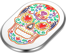 Load image into Gallery viewer, Figurati Designs Antenna Cover - Right Rear Fender - Sugar Skull - Chrome - Side View