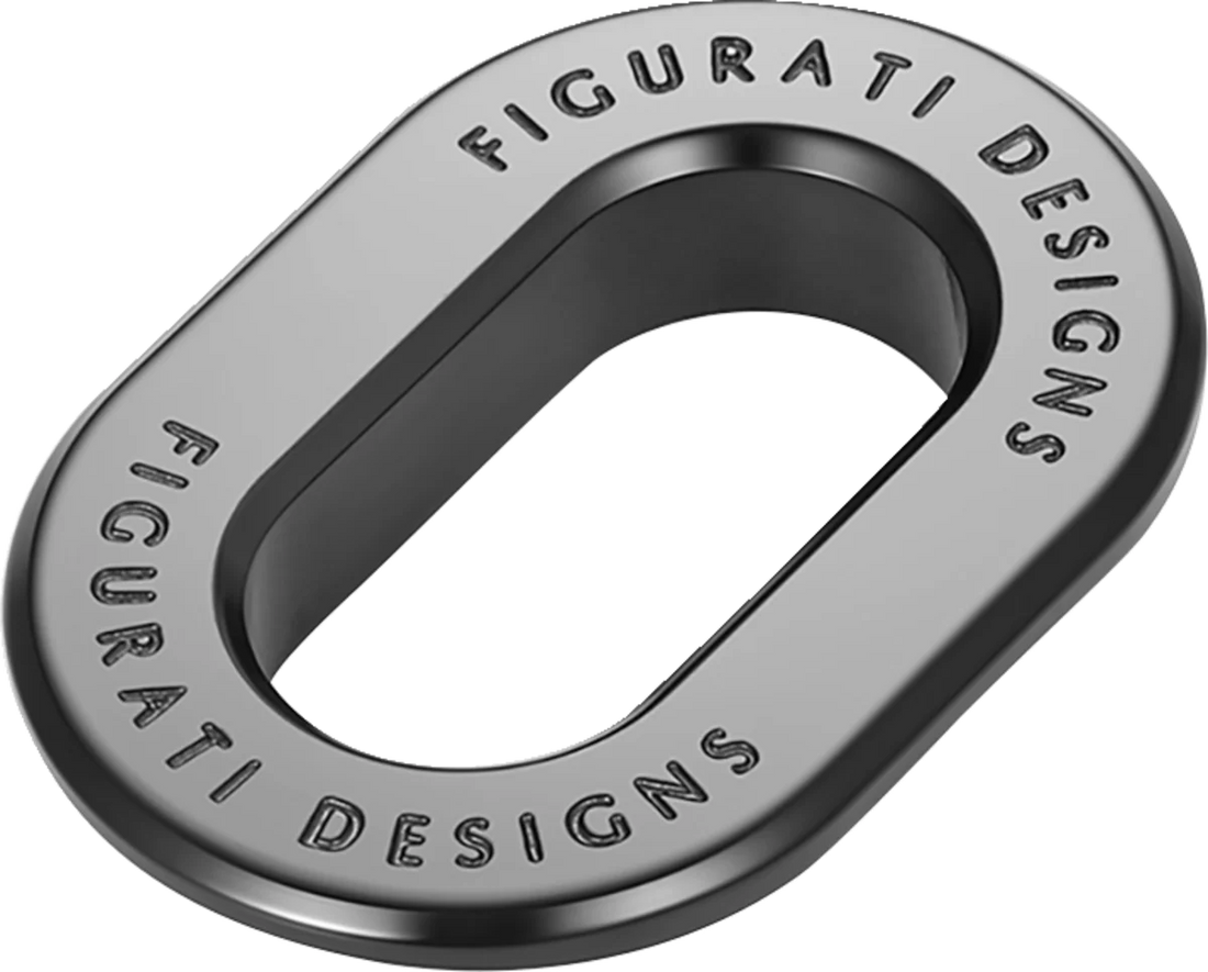 Figurati Designs Antenna Ring - Left Rear Fender - Smooth - Black - Side View