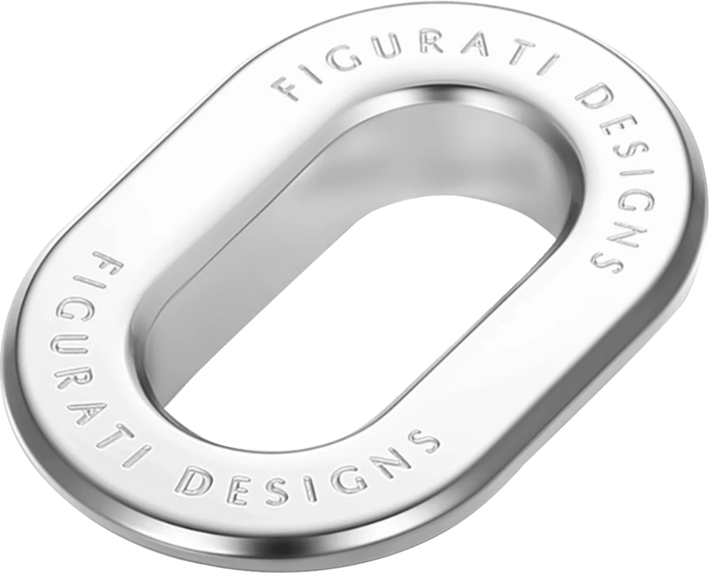 Figurati Designs Antenna Ring - Left Rear Fender - Smooth - Chrome - Side View