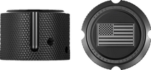 Load image into Gallery viewer, Figurati Designs Axle Nut Cover - Front - Stainless Steel - American Flag - Contrast Cut - Reversed - Black - Side View