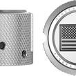 Load image into Gallery viewer, Figurati Designs Axle Nut Cover - Front - Stainless Steel - American Flag - Contrast Cut - Reversed - Silver - Side View