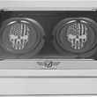 Load image into Gallery viewer, Figurati Designs Axle Nut Cover - Front - Stainless Steel - American Flag Skull - Contrast Cut - Black - Back View