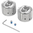 Load image into Gallery viewer, Figurati Designs Axle Nut Cover - Front - Stainless Steel - American Flag Skull - Contrast Cut - Silver - Main Product View