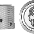 Load image into Gallery viewer, Figurati Designs Axle Nut Cover - Front - Stainless Steel - American Flag Skull - Contrast Cut - Silver - Side View