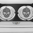 Load image into Gallery viewer, Figurati Designs Axle Nut Cover - Front - Stainless Steel - American Flag Skull - Contrast Cut - Silver - Detail View