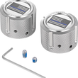 Load image into Gallery viewer, Figurati Designs Axle Nut Cover - Front - Stainless Steel - Blue Line Flag - Silver - Main Product View