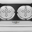 Load image into Gallery viewer, Figurati Designs Axle Nut Cover - Front - Stainless Steel - Cross - Silver - Side View