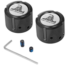 Load image into Gallery viewer, Figurati Designs Axle Nut Cover - Front - Stainless Steel - Don't Tread On Me - Black - Main Product View