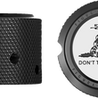 Load image into Gallery viewer, Figurati Designs Axle Nut Cover - Front - Stainless Steel - Don't Tread On Me - Black - Side View