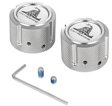 Load image into Gallery viewer, Figurati Designs Axle Nut Cover - Front - Stainless Steel - Don't Tread On Me - Silver - Main Product View