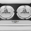 Load image into Gallery viewer, Figurati Designs Axle Nut Cover - Front - Stainless Steel - Don't Tread On Me - Silver - Detail View