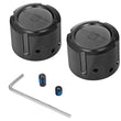 Load image into Gallery viewer, Figurati Designs Axle Nut Cover - Front - Stainless Steel - Figurati Designs Logo - Black - Main Product View