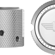 Load image into Gallery viewer, Figurati Designs Axle Nut Cover - Front - Stainless Steel - Figurati Designs Logo - Silver - Side View