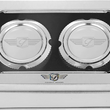Load image into Gallery viewer, Figurati Designs Axle Nut Cover - Front - Stainless Steel - Figurati Designs Logo - Silver - Detail View