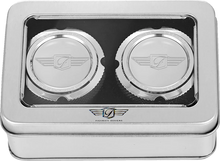 Load image into Gallery viewer, Figurati Designs Axle Nut Cover - Front - Stainless Steel - Figurati Designs Logo - Silver - Detail View