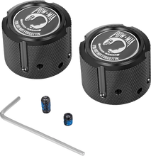 Load image into Gallery viewer, Figurati Designs Axle Nut Cover - Front - Stainless Steel - POW MIA - Black - Main Product View