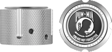 Load image into Gallery viewer, Figurati Designs Axle Nut Cover - Front - Stainless Steel - POW MIA - Silver - Side View