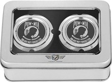 Load image into Gallery viewer, Figurati Designs Axle Nut Cover - Front - Stainless Steel - POW MIA - Silver - Back View