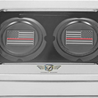 Load image into Gallery viewer, Figurati Designs Axle Nut Cover - Front - Stainless Steel - Red Line Flag - Black - Back View