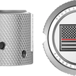 Load image into Gallery viewer, Figurati Designs Axle Nut Cover - Front - Stainless Steel - Red Line Flag - Silver - Side View