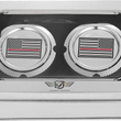 Load image into Gallery viewer, Figurati Designs Axle Nut Cover - Front - Stainless Steel - Red Line Flag - Silver - Detail View