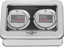 Load image into Gallery viewer, Figurati Designs Axle Nut Cover - Front - Stainless Steel - Red Line Flag - Silver - Detail View