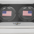 Load image into Gallery viewer, Figurati Designs Axle Nut Cover - Front - Stainless Steel - Red/White/Blue Flag - Reversed - Black - Back View