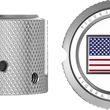 Load image into Gallery viewer, Figurati Designs Axle Nut Cover - Front - Stainless Steel - Red/White/Blue Flag - Reversed - Silver - Side View