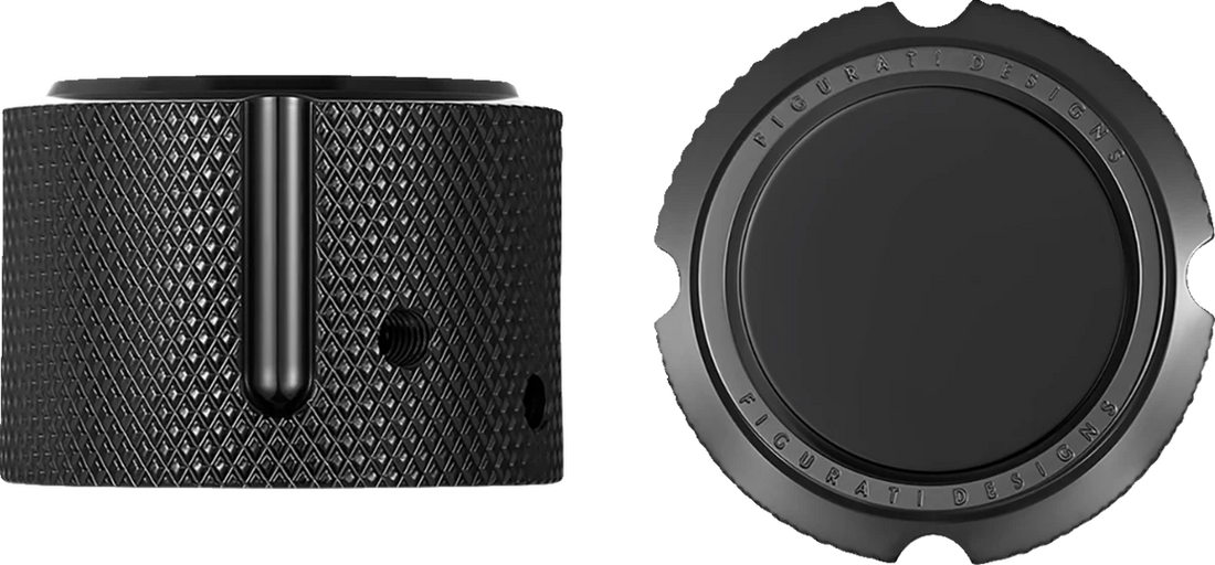 Figurati Designs Axle Nut Cover - Front - Stainless Steel - Smooth - Black - Side View