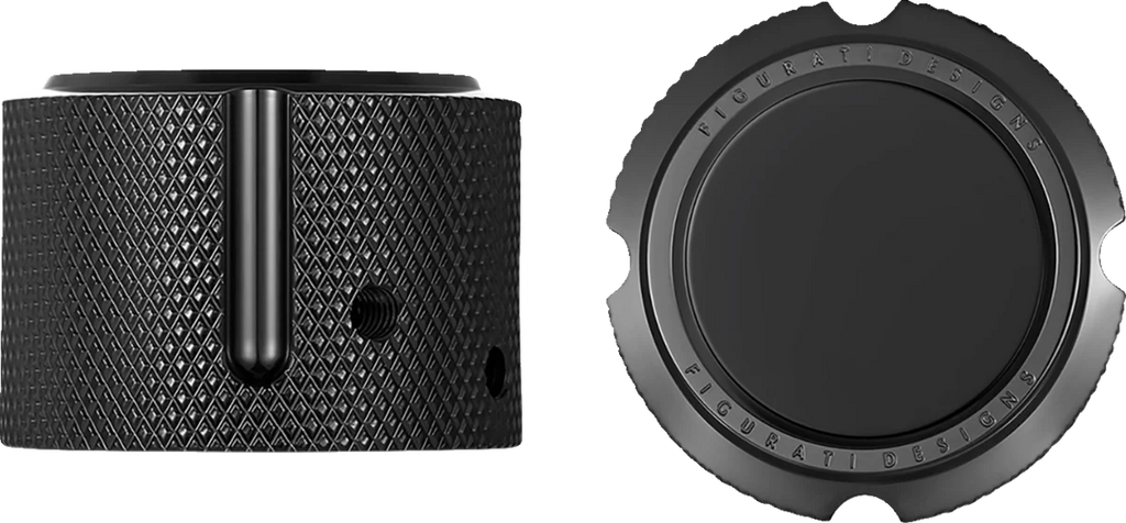 Figurati Designs Axle Nut Cover - Front - Stainless Steel - Smooth - Black - Side View